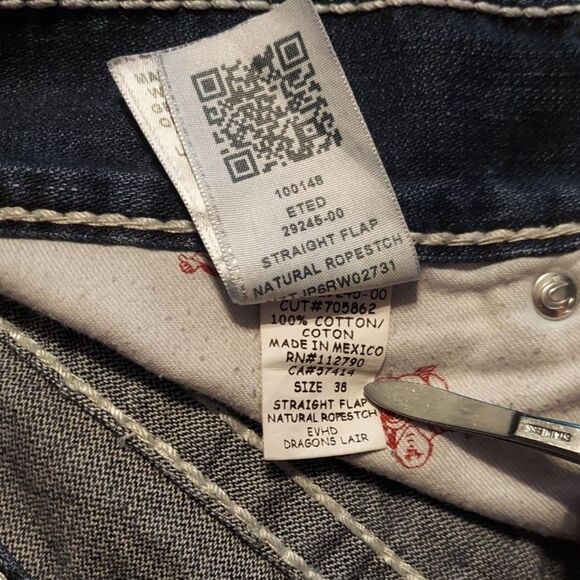 True Religion Ropestitch "Dragon's Lair" Faded Jeans Sz38 - Picture 5 of 5